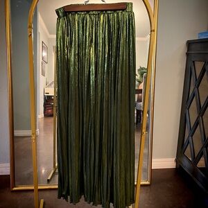 Green metallic skirt nasty gal